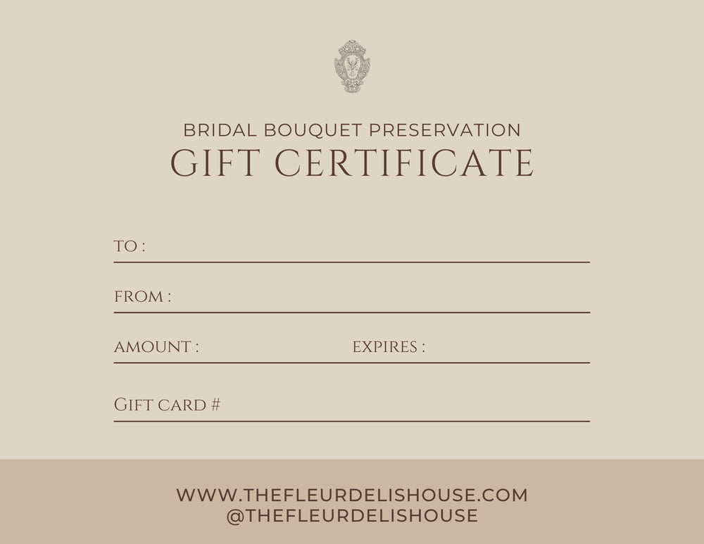 Bridal Bouquet Preservation GIFT CERTIFICATE