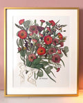20x24 Framed + Matted Preserved Bouquet (from photo) with Metal Frame