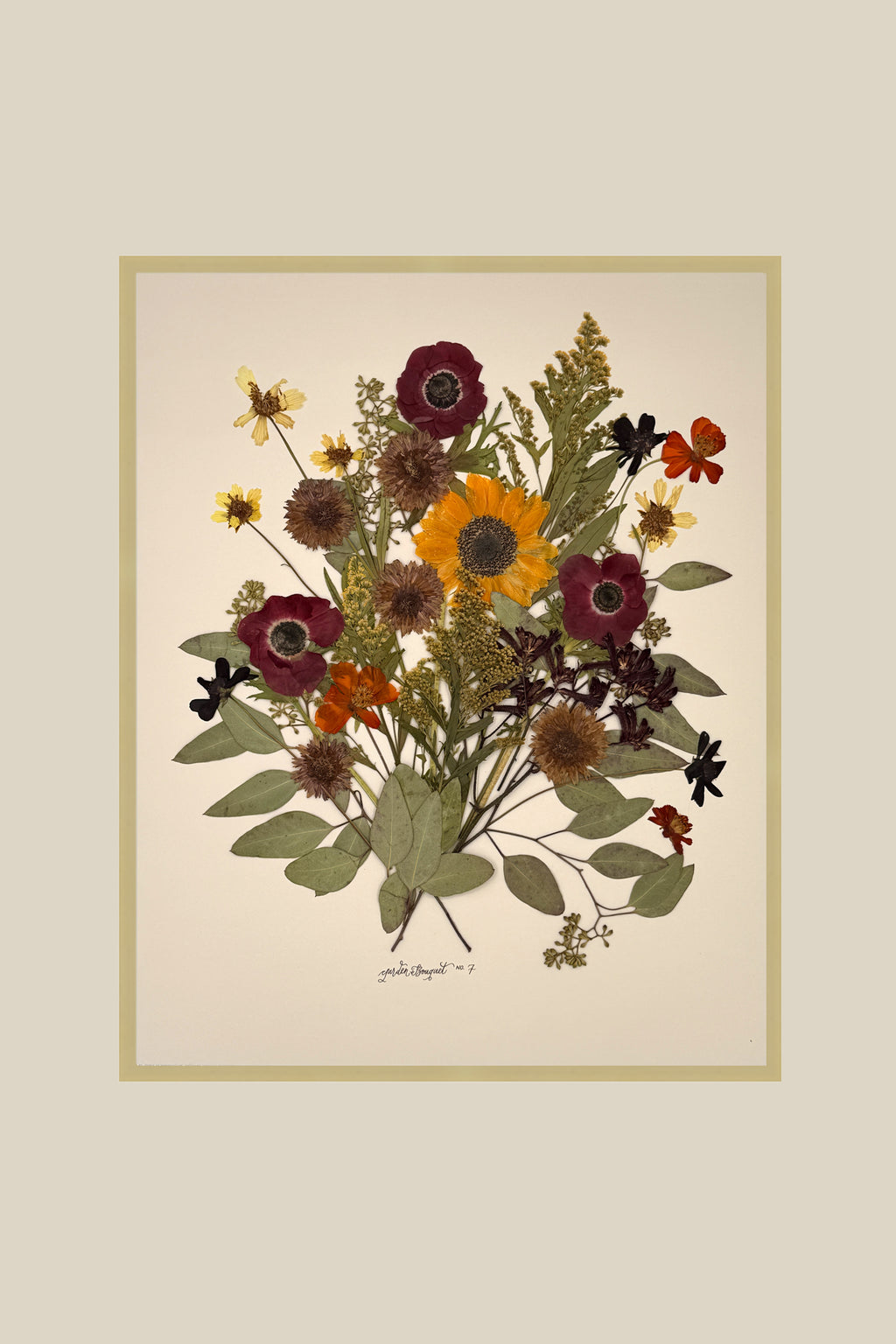 16x20 Framed Preserved Bouquet (from original fresh bouquet) with Thin Modern Metal Frame