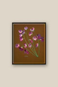 Sweet Peas on Brown Framed