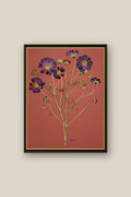 Purple Cosmos on Rust Framed