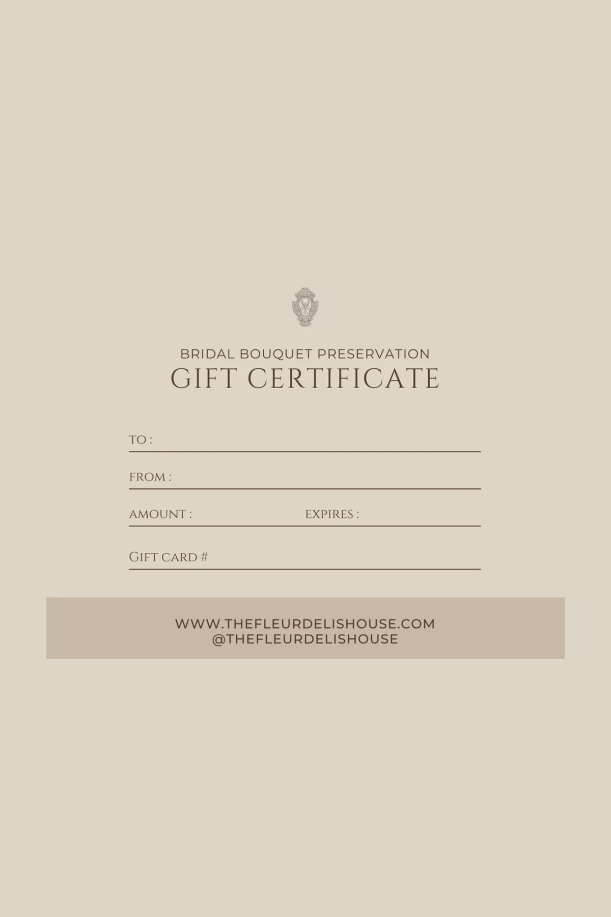 Bridal Bouquet Preservation GIFT CERTIFICATE
