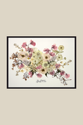 16x20 Framed Preserved Bouquet (from original fresh bouquet) Landscape Orientation with Thin Modern Metal Frame