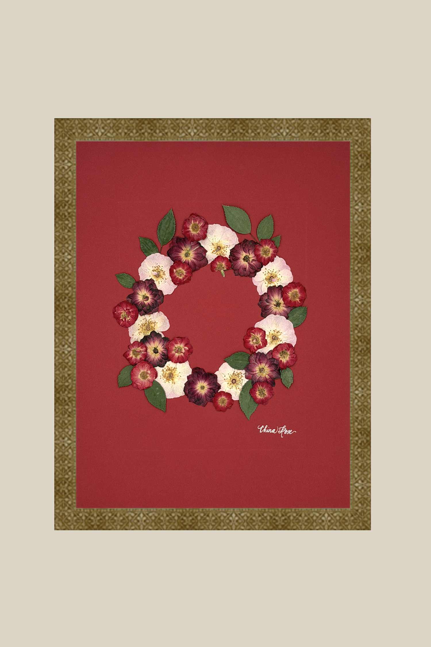 Rose Crown on Red