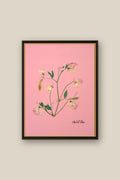 Sweet Peas on Pink 2 Framed