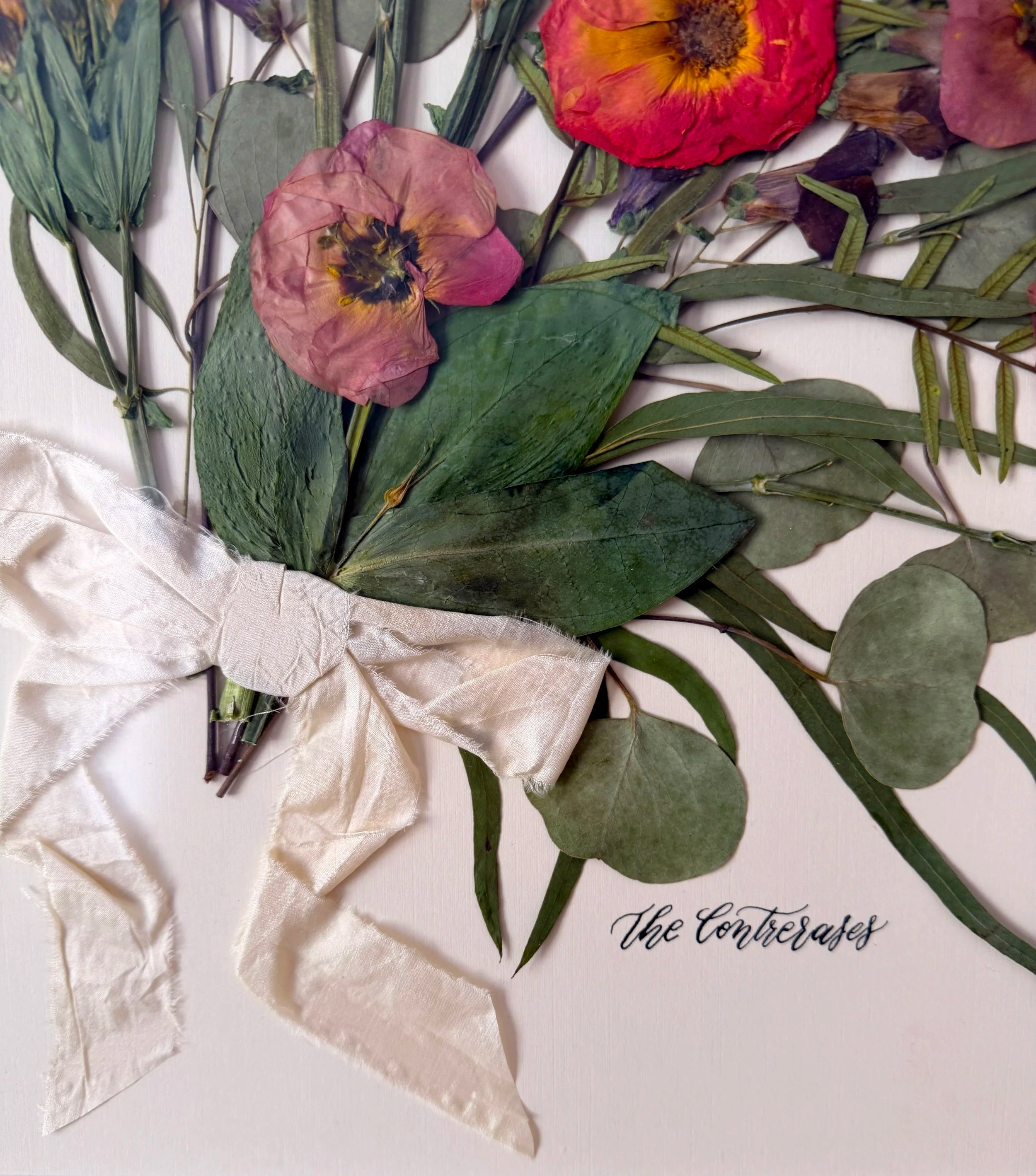 16x20 Framed Preserved Bouquet (from original fresh bouquet) with Thin Modern Metal Frame