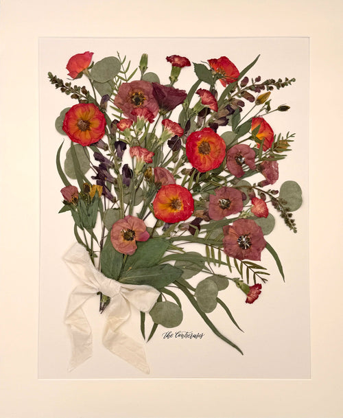 20x24 Framed + Matted Preserved Bouquet (from photo) with Metal Frame